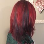Beautiful hair dyed in red color